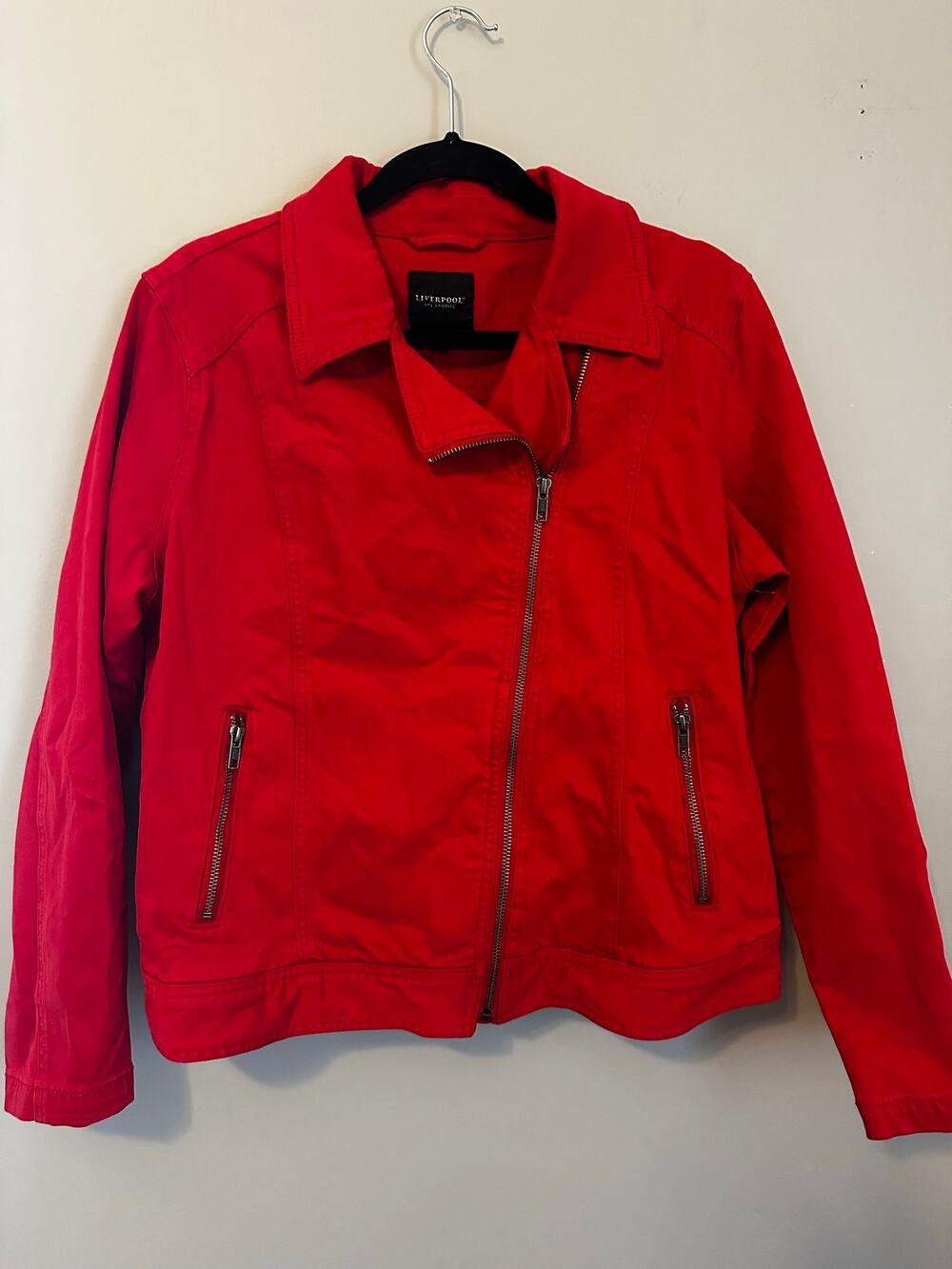 Liverpool Los Angeles Red Moto Jacket Women’s 2 Zip Front